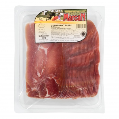 Serranoham gesneden 500gr