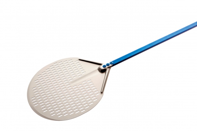 Pala pizza A-32F tonda forata 33cm manico 150cm