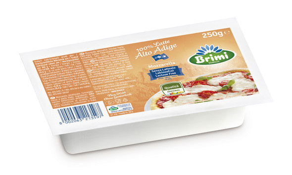 Mozzarella senza lattosio panetto 250gr