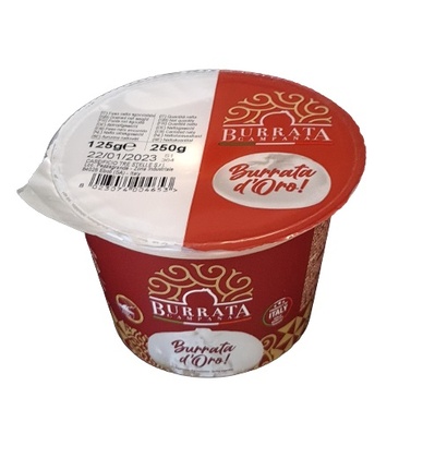 Burrata retail bicchiere 125gr uit voorraad leverbaar!